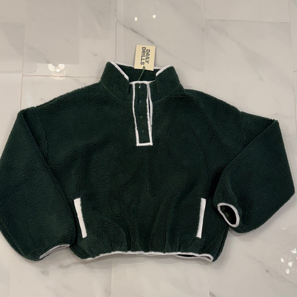 NWT Daily Drills Forest Green Fleece Jacket M/L Sold Out